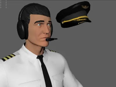 Airline captain Low-poly 3D model