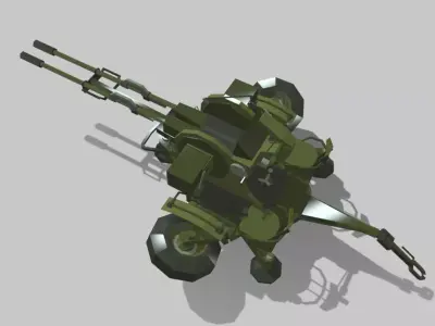 Rotazu23 military machine gun Low-poly 3D model