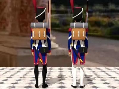 Grenadier de la Garde or Guard Grenadier of Napoleon Low-poly 3D model