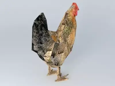 chicken origami rooster Free 3D model