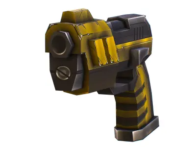 LowPoly Sci-Fi Cartoon Pistol Gun Low-poly 3D model