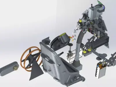 ME109 high definition complete cockpit 3D print model