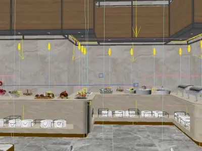Modern Luxury Buffet in Hotel 3D model