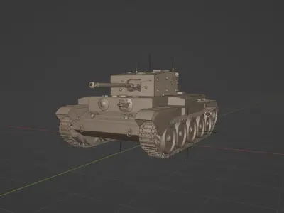 Cromwell 1 british tank Low-poly 3D model