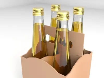 Beverage Branding Package No3 4Pack Low-poly 3D model