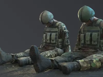 Fallen Soldier 2 Low-poly 3D model