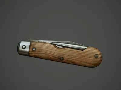 Swiss folding knife Low-poly 3D model
