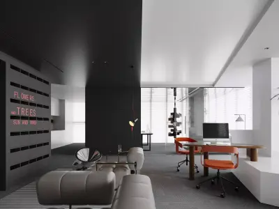 Modern Office Interior Design Scene 3D model