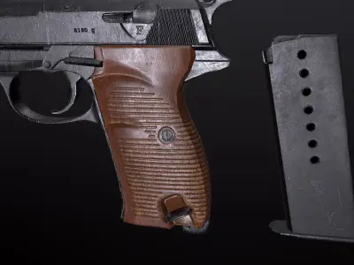 Walther P38 Low-poly PBR Free low-poly 3D model