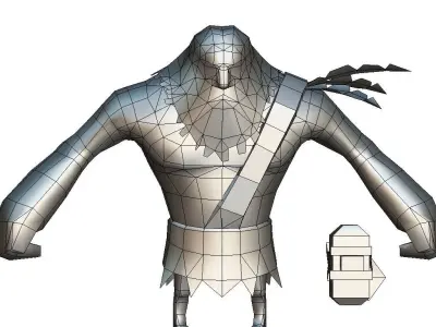 Low Poly Cartoon Creature Villager Gardner Low-poly 3D model