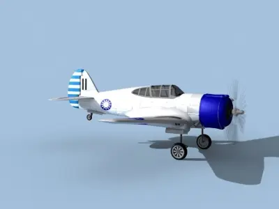 Curtiss H-75C Mohawk V13 China 3D model