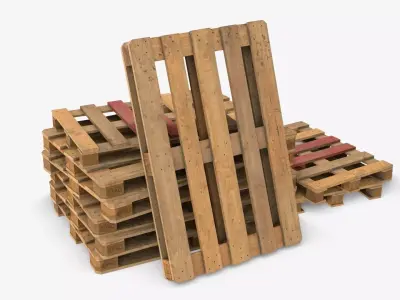 Euro Pallets Assets 01 Low-poly 3D model