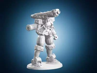 Sci-fi Mecha Robot Shoulder Cannon 3D print model