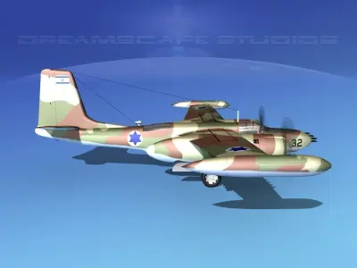 Douglas A-26K Invader IADF 3D model
