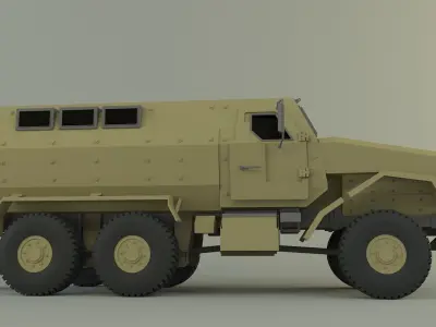 Military personnel carrier vehicle 3D model