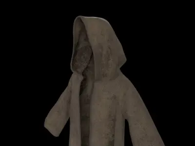old dirty damaged simple coat  Low-poly 3D model