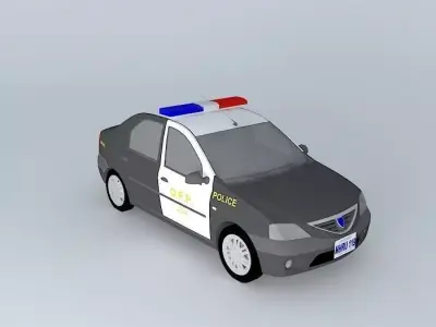 Dacia Logan Ontario Provincial Police Car Free 3D model
