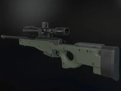 AWM Sniper Rifle Low-poly 3D model
