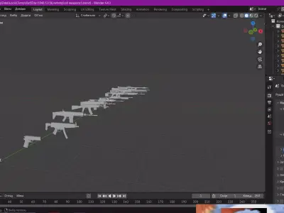 All weapons Low-poly 3D model