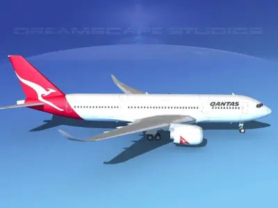 Airbus A350-800 Qantas 3D model