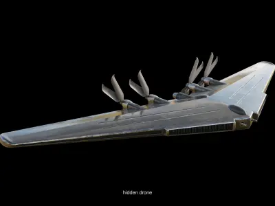 drone futuristic helicopter with propellers 3D Model Collection