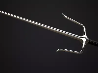 Sai Dagger Textured Free low-poly 3D model