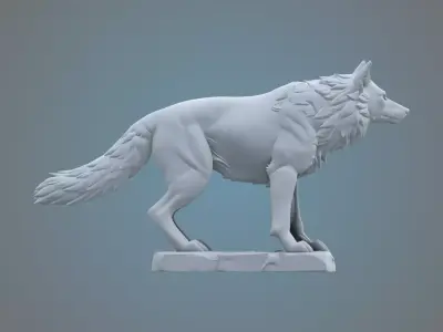 Fantasy Wolf Monument - 3D Printable Miniature Figure PM-43 3D print model