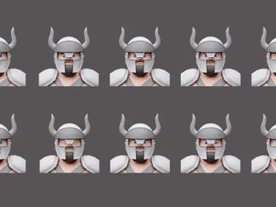 Cartoon characters gladiators  Low-poly 3D model