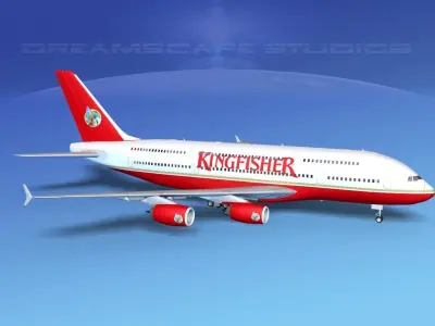 Airbus A380-800 Kingfisher 3D model