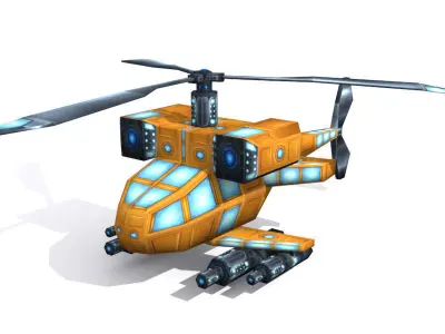 The future helicopter Low-poly 3D model