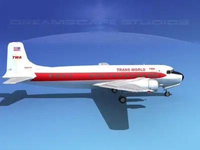 Douglas DC-6 Trans World Airlines 3D model