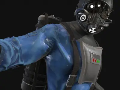 Toxic Warrior Low-poly 3D model