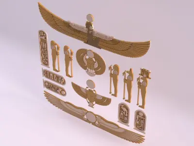 Egyptian Symbols - 048 Low-poly 3D model