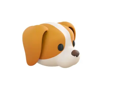 Prop172 Beagle Dog Head 3D model