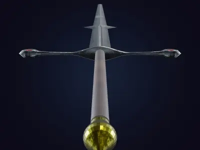 Zweihander sword Low-poly 3D model