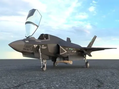 F-35 Ghost Fighter jet Low-poly 3D model