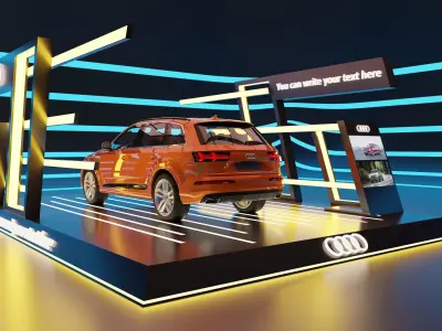 Audi Car Exposition - Showroom Render Scene 3D Model Low-poly 3D model
