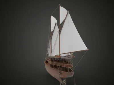 Sailboat wood 3D model