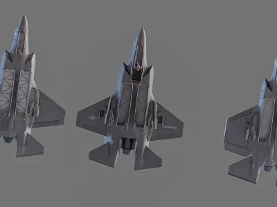 F35A F35B C35C Low-poly 3D model