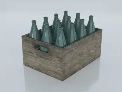 Resources Pack - Bottles and Glas Low-poly 3D model