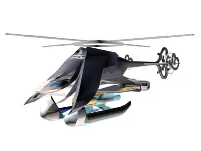 KroniiCopter futuristic helicopter Free low-poly 3D model