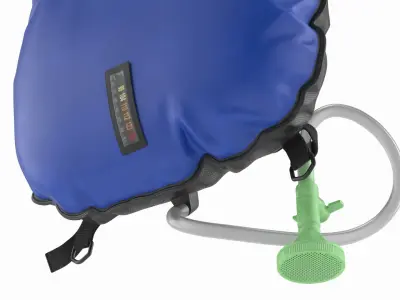 Outdoor Shower Bag Hanging on Tree Branch Blue 3D model