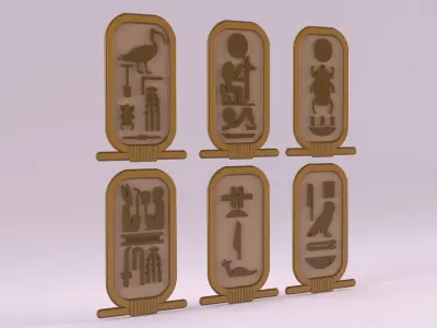 Egyptian Symbols - 004 Low-poly 3D model