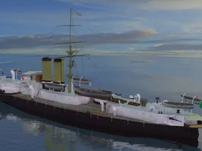 Battleship Riachuelo Low-poly 3D model