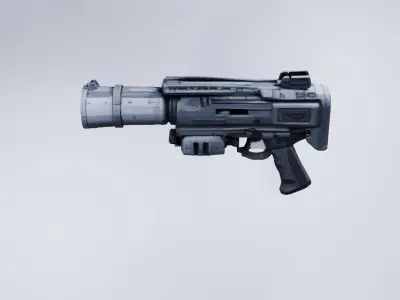 Low Poly Futuristic Shotgun - Stylized Sci-Fi Weapon 3D model