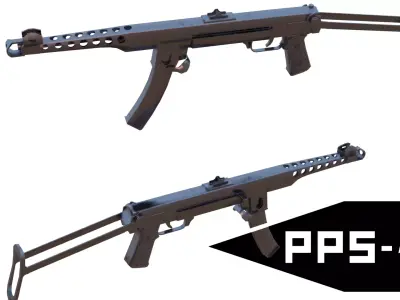 PPS-43 gun Low-poly 3D model