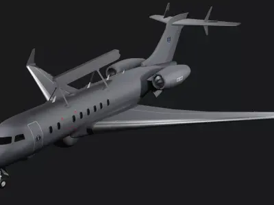 Saab GLOBALEYE - Airborne Early Warning and Control Aircraft - 3D model