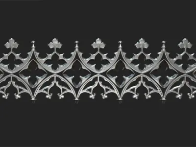 Gothic ornament 10 Low-poly 3D model