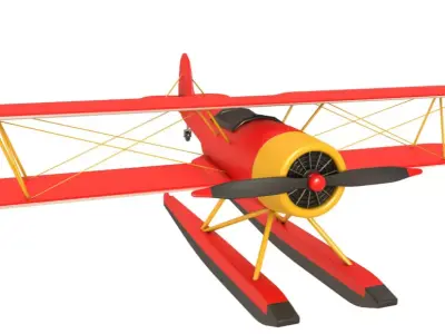 Sea Plane Biplane 3D model
