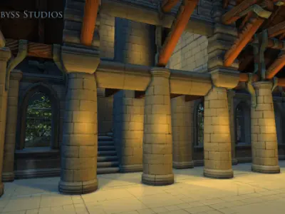 Modular MedievalChurchSet 3D model
